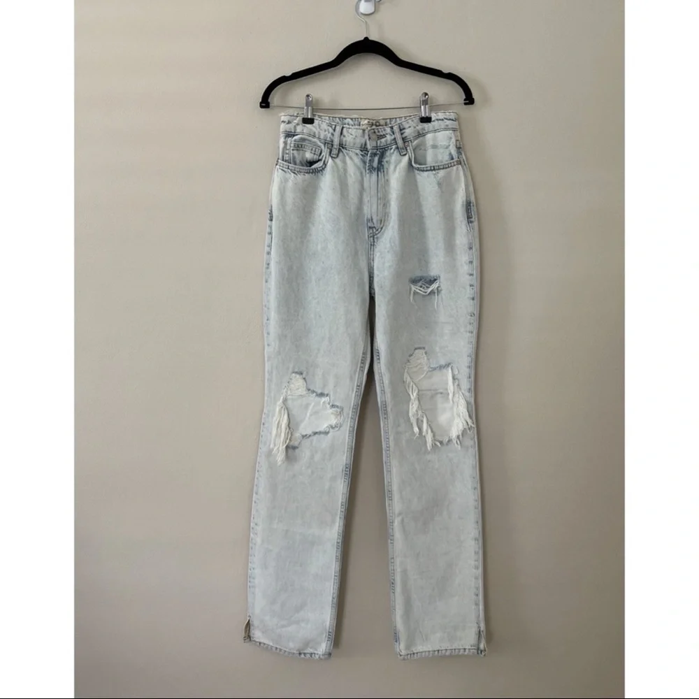 FREE PEOPLE Women's Destroyed Light Denim Pants | US 28 - Picture 2 of 6